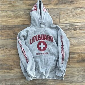 Gray and Red Women's Hoodie